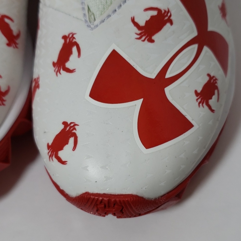 Under Armour Kids Crab Cleats SZ 3 and 4.5 red - Picture 5 of 6